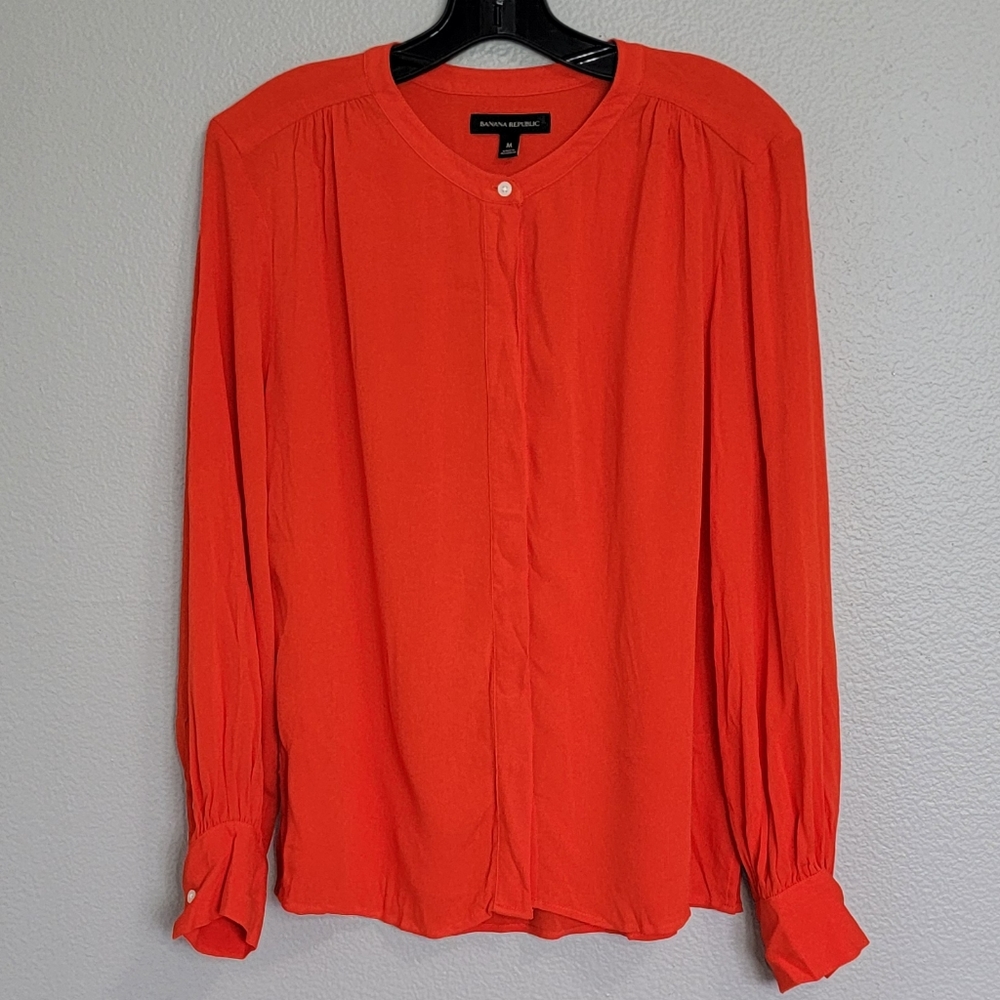 BANANA REPUBLIC  LONG SLEEVE ORANGE  TOP/ M